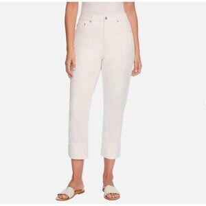Frye Women's Cuffed Crop Jean, White, Size 4/27